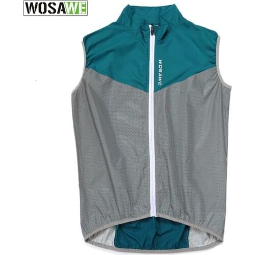 Wosawe Cycling Vest Reflective Outdoor Running Bicycle Breathable Sleeveless Vest Night Running Vest Waistcoat Safety Waistcoat