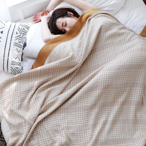 Japanese plaid throw blanket for beds gauze towel summer cool quilt single double hotel home decor Bedspread soft sofa blanket