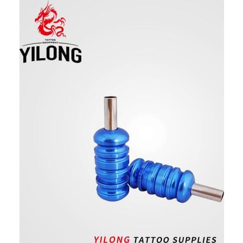 YILONG 1pcs Aluminum Alloy Tattoo Grip With Back Stem 22mm Handle Grip Tattoo Machine Tube Tip Kit Multi Color