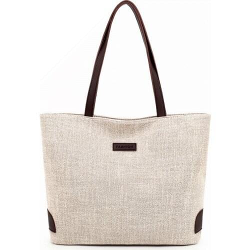 2019 Fashion Women Canvas Shopping Bag Large Beach Shoulder Handbag Large Tote Bag Shopping Bag Shopper Satchel ZX-081