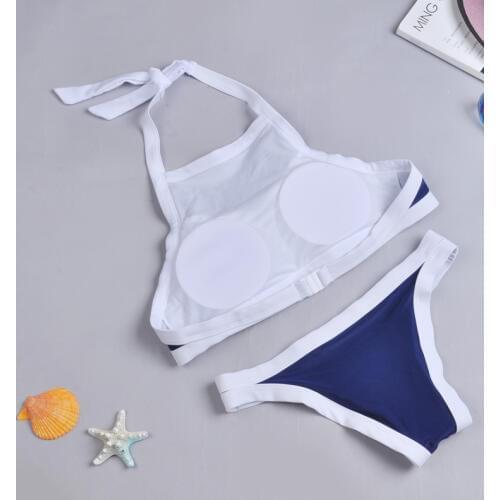 2 colors Sports swimwear Split Beach Bikini Sexy Halter plus size bathing suits ladies bathing suits for girls cut out swimsuit
