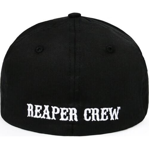 1PCS SOA Sons of Anarchy Fitted Baseball Cap Hat Embroidered Hat Black Color Unisex Caps Drop Shipping Support