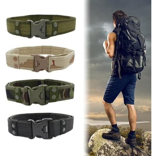135cm Military Tactical Belt Men Army Plastic Buckle Outdoor Survival Training Hunting Molle Combat Belt Sportswear Accessories