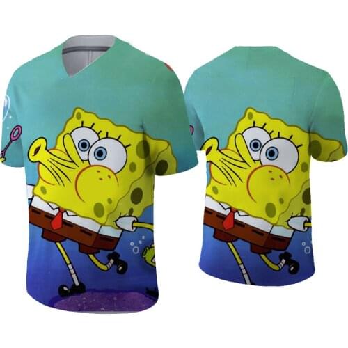 3D printed anime t-shirts Mens t-shirt Harajuku cartoon shirt Fashion V-neck T shirt Oversized T-shirts Hip hop tops streetwear