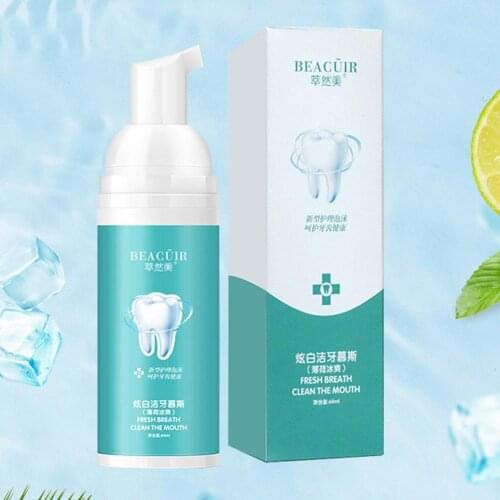 60g Teeth Whitening Mousse Tooth Whitening Cleaning Toothpaste Teeth Tool Remove Oral Stains Dental White Hygiene Bleaching Q1Z0