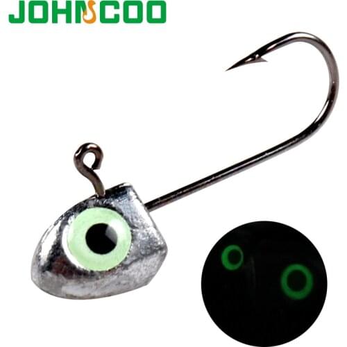 JOHNCOO 8pcs Jig Head Fishing Hooks for Soft Lure Bait Barbed Single Fishhook 2g 2.5g 3.5g 5g Carp Fishing Accessories