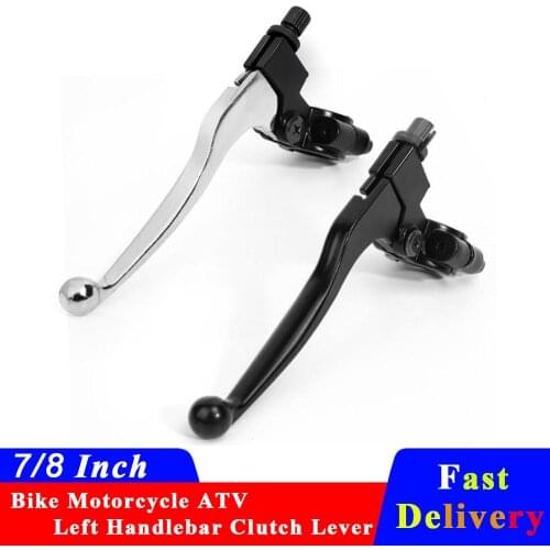 Aluminum Lever Left 7/8 Inch Handlebar Clutch Lever for Pit Dirt Bike Motorcycle ATV With Standard 22mm Handlebars Silver Black