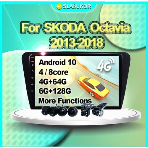 6+128GB Android 10 For SKODA Octavia A7 2013 2014 -2018 Car Radio Multimedia Video Player Navigation Free Android Auto No 2din