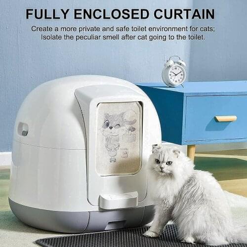 PETJC Automatic Intelligent Large Cat Litter Box Fully Closed Feces Machine Splashproof Bedpan Toilet self Cleaning Cat Sandbox
