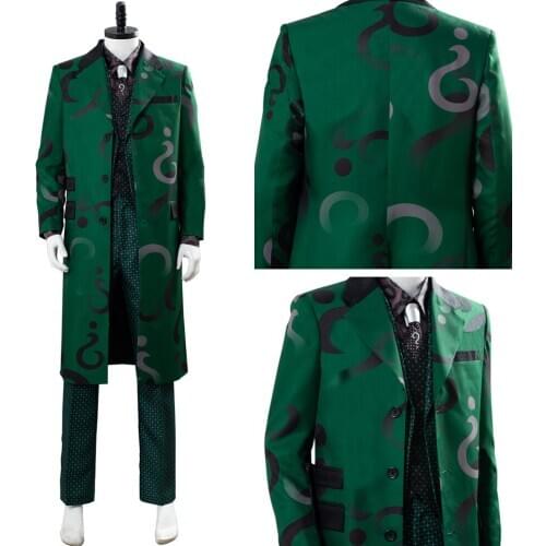 Fast delivery Anime cosplay Uniform Suit Costume Gotham Season 5 Cosplay The Riddler Edward Nygma Suit men clothing Autumn Coat