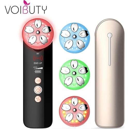 EMS RF Face Wrinkle Removal Beauty Massager Micro-Current Facial Lifting Tigthen Radio Frequency LED Photon Skin Rejuvenation