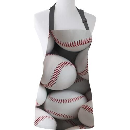 Baseball Pile Apron Personalized Design Adjustable Canvas Kitchen Hotel Cafe Aprons Female Ladies Couples Cooking Dining Bib