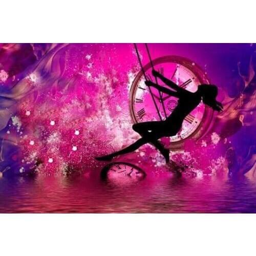 Glymg Diy Diamond Embroidery 5d Diamond Craft Painting Paint By Diamond Kits Time Is An Illusion Diamond Wall Arts Decor