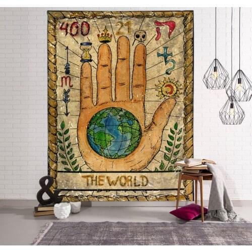 Indian Blanket Color Tarot Card Hanging Cloth Horoscope Canvas Sun Stars Moon Bedroom Living Room Tapestry Background Fabric Dec