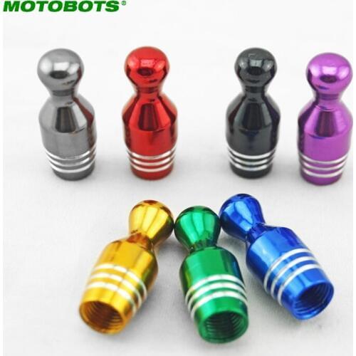 MOTOBOTS 100Pcs For Car Bike Motorcycle Bowling-shaped Alloy Valve Caps MTB BMX Tire Valve Anti-Dust Covers 7-Color #AM980
