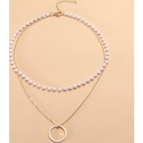Korean Version Of The Necklace 2021 Fashion New Wild Temperament Net Red Pearl Double Necklace Womens Clothing Sales Collares
