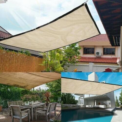 2*2m Beige Sun Shade Sail Home Garden Awnings Outdoor Protection Covers Sun Shelter Canopy Square Patio Glass House