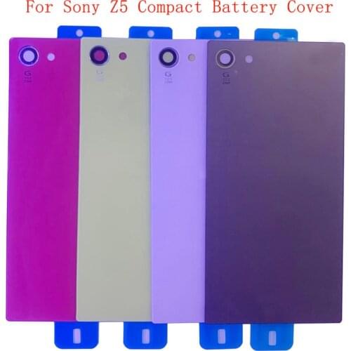 5pcs Battery Case Cover Rear Door Housing Back Cover For Sony Xperia Z5 Compact Battery Cover with Camera Lens Logo