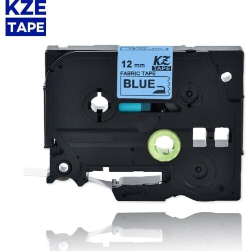 12mm*3m Tze-FA531 Black on Blue Laminated Label Tape Fabric Iron-on Label Tapes Tze FA531 tze FA531 tze-FA531 for P-touch PT