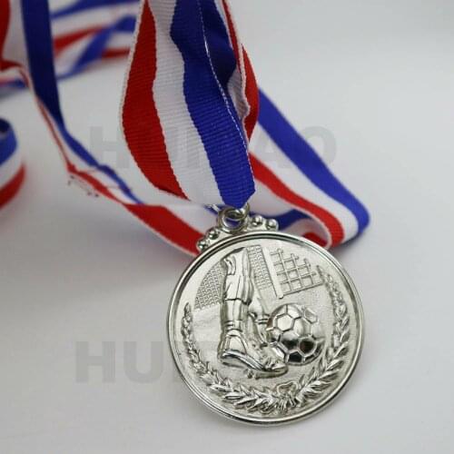 1Pcs Soccer Medal Football Club Awards Sports Medal Silver Color Medal Football Gifts