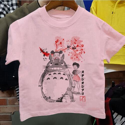 Fashion Totoro T Shirt Kids Novelty Studio Ghibli Anime Graphic Tees Boys Girls Top Japanese Cartoon Baby Girl Children Clothes