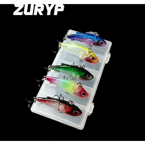 5PCS VIB Hard Fishing Lures Set Mixed Colors Fishing Lures Set 4g/4.5cm Wobbler Artificial Tackl sink Water Carp Fishing Tackle