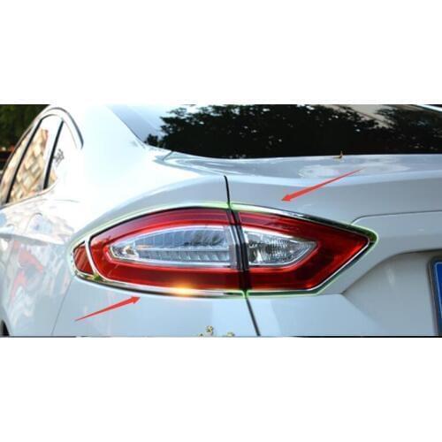 For Ford Fusion Mondeo 2013 2014 2015 rear Headlight Headlamp Head lights ABS Chrome Cover Trim