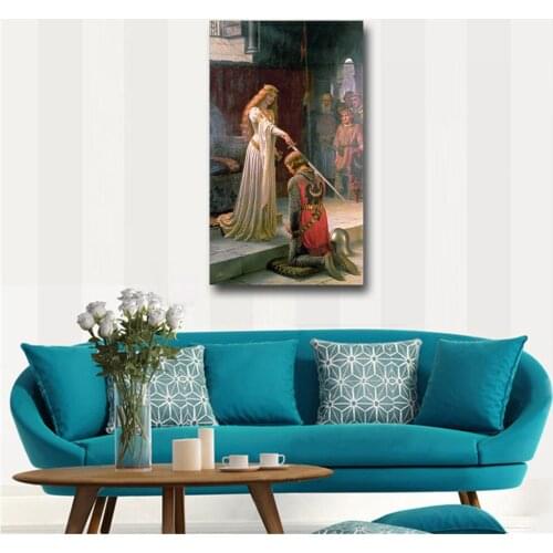 Wall Art Canvas Painting England Crowned Knight Accolade Posters Abstract Living Home Room Decoration