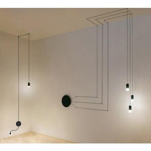 Nordic Black Creative Line LED Wall Lamp Restaurant Home Living Room Dining Room Bedroom Beside Art Wall Sconce WA192