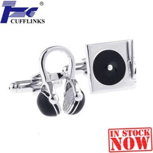 Earphone CD Cufflink Cuff Link 2 Pairs Free Shipping Promotion