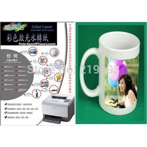 No shipping charge, A4 size white color background laser water transfer paper