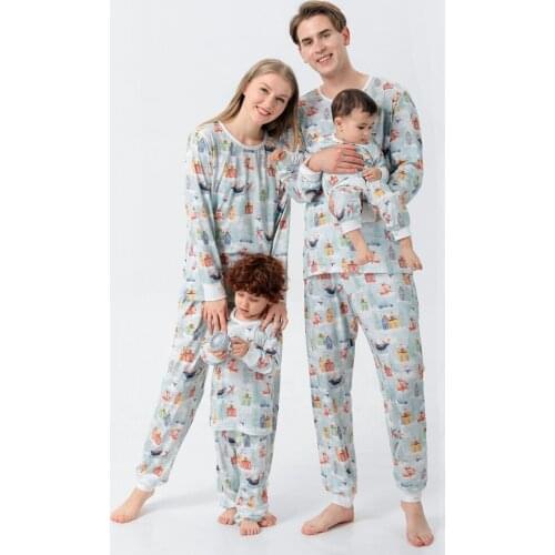 2021 New Family Matching Outfits Clothes Christmas Home Sleeping Suits Sleepwear For Women Girls Kid Parents-Child Baby Men