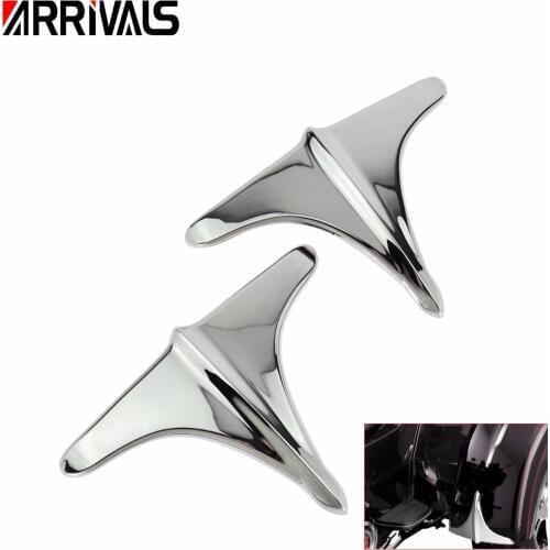 Motorcycle Chrome/ Black Rear Fender Accents Leading Front Edge Trim For Harley Touring Trikes FLHT FLHX 2009-2017