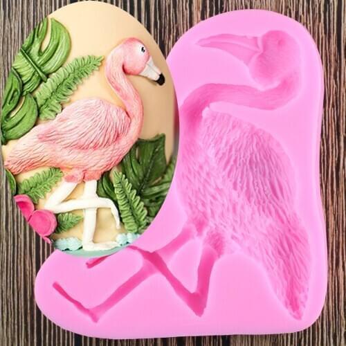 3D Flamingo Silicone Mold Baby Birthday Fondant Cake Decorating Tools DIY Cookie Baking Candy Clay Chocolate Gumpaste Moulds