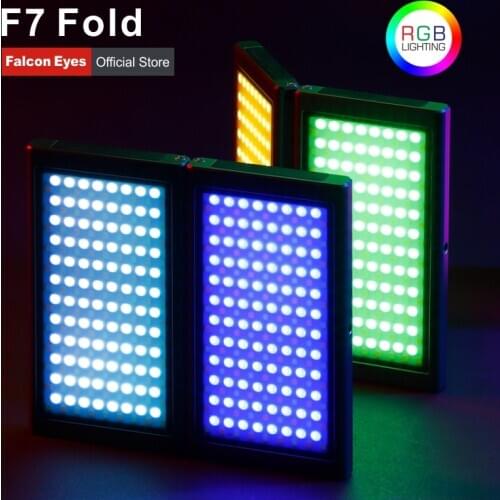 Falcon Eyes 24W Pocket RGB LED Light Android & iOS APP Control Adsorbable For Video/Youtube/Vlog Photography Fill Lamp F7 Fold