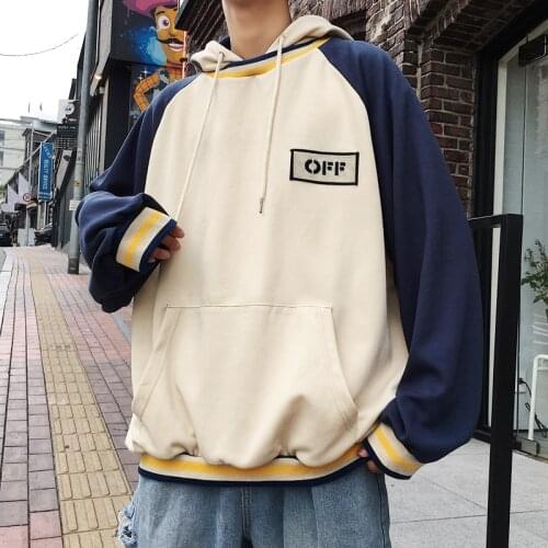 Hooded Hoodies Vintage Casual Hoodie Men Patchwork Streetwear Sweatshirts Harajuku 2021 Mens Korean Fashions Hip Hop