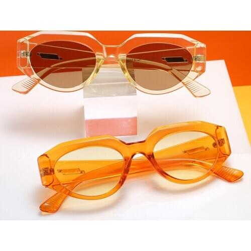 Vintage Small Cat Eye Sunglasses Women 2021 Personality Retro Glasses Colorfully Lens Shades Female Brand Eyewear UV400 G2231