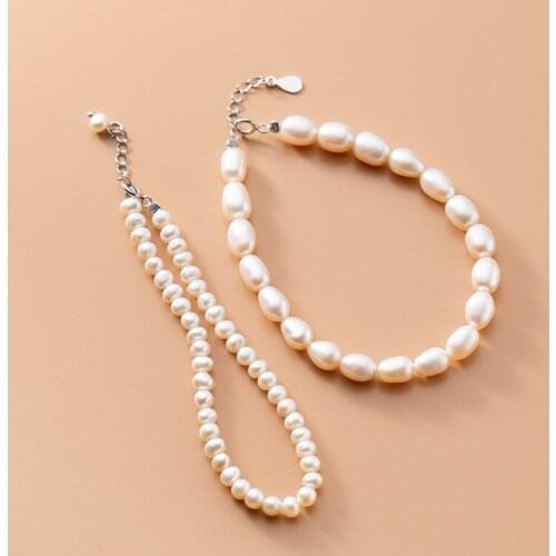 925 Sterling Silver Baroque Pearl Beads Bracelet For Women Fashion Lady Spring Buckle Jewelry Banquet Party Gift