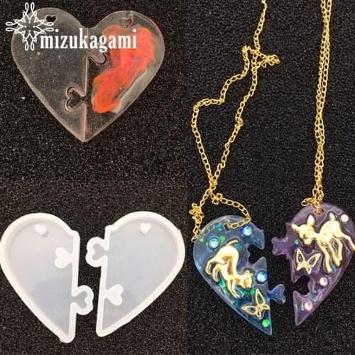 1pcs UV Resin beautiful Jewelry Liquid Silicone Mold Love heart Resin Charms Pendant Molds For DIY Decorate Making Jewelry