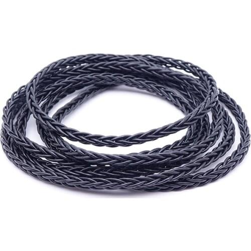 10meters Soft all black wire 8 core 19 strands single crystal copper silver plated headphone wire DIY headphone upgrade line