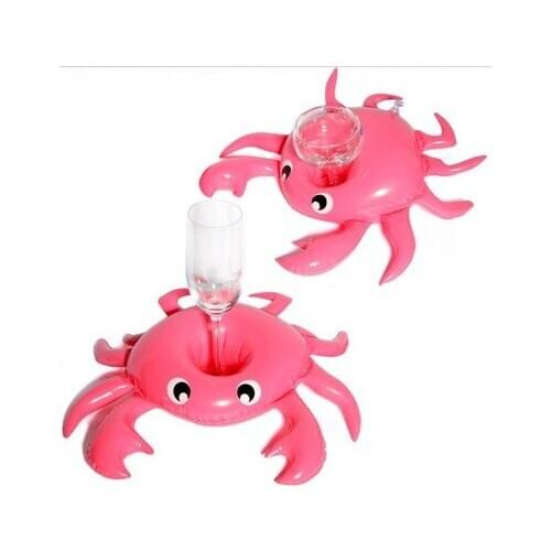 2PCS/LOT Crab Inflated Cup Seat Holder Float Mini Drink Pool Outdoor Swimming Beach