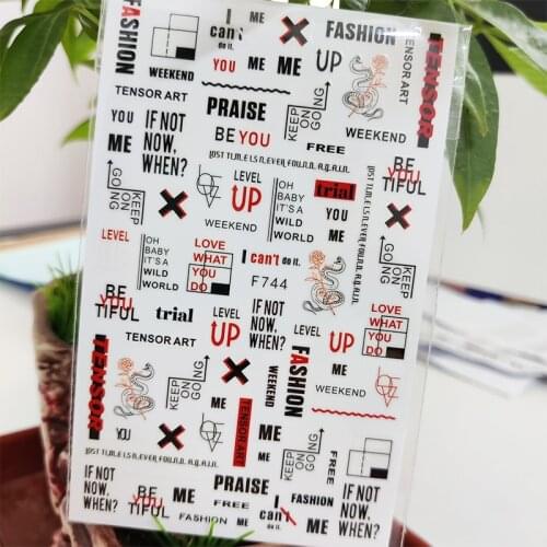 3D Nail Sticker Letter Stripes Flowers Snake Stickers for Nails Self-Adhesive Design Stickers for Manicure Nail Art Decoration