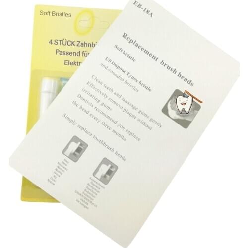 3D White Electric Toothbrush Replacement Heads Oral Care Brush Heads EB-18A 4pcs(1pack)