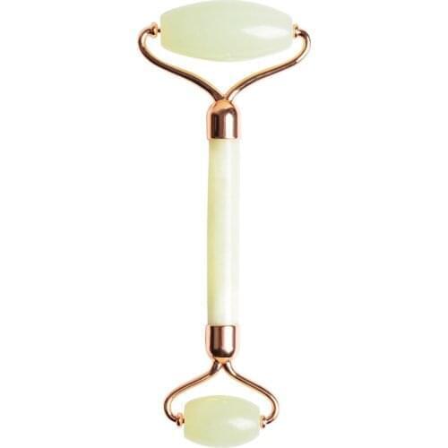 50Pcs/Lot Rose Gold Beauty Double Jade Roller Facial Roller Face Massager Slimming Face Facial Massage Stone Skin Care Tool