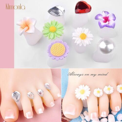 8pcs/pack Colorful Flowers Design Toe Separators Silicone Form Foot Spacers DIY Nail Painting Pedicure Accessories Tools
