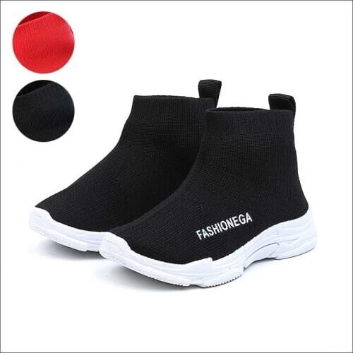 Shoes Kids Flying Sneakers Boys Kids Autumn 2019 Baby Childrens Sock Runing Shoe Girls Casual Shoes Red Black #1