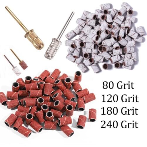 80 & 120 & 180 & 240 Grit Cutter Zebra Sanding Bands Nail Drill Bits Foot Care Polishing Manicure Gel Polish Remover Replacement