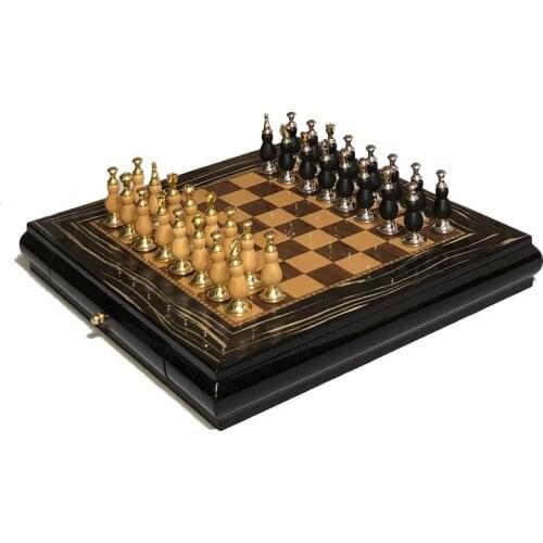 Homemade Wooden Folding Big Chess Set Luxury Teak Chessman Family Board Games For Children Gifts Home Entertainment Activities