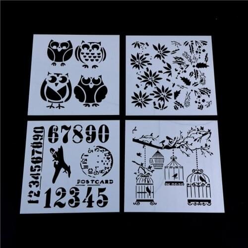 Craft Layering owl bird Stencil Wall Painting Scrapbooking Embossing Paper Card