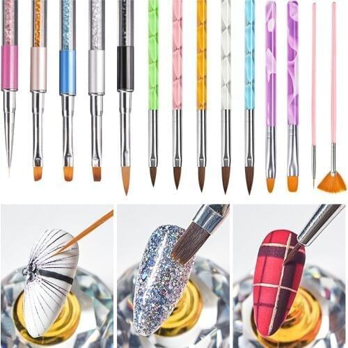 Nail Brush For Manicure Gel Nail Polish Brush For Nail Art Nails Gradient Acrylic Crystal Nail Line 3D Painting Drawing Tools